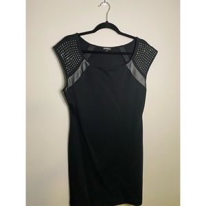 EXPRESS Black Rhinestone Sleeve Dress - L